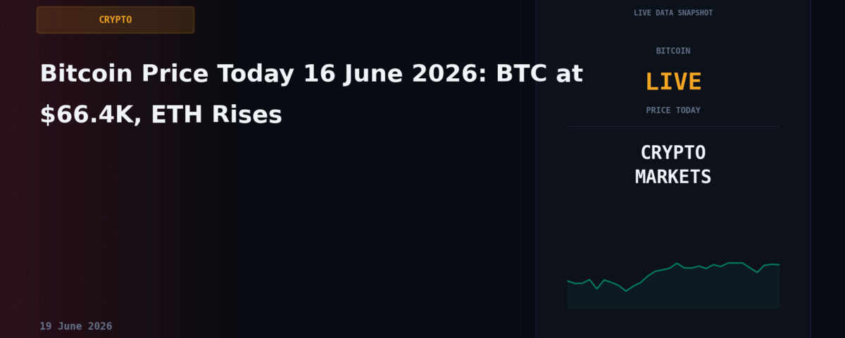 Bitcoin Price Today 16 June 2026: BTC at $66.4K, ETH Rises