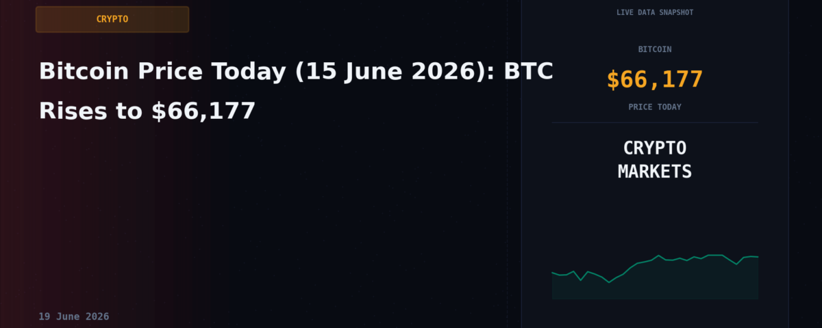 Bitcoin Price Today (15 June 2026): BTC Rises to $66,177