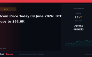 Bitcoin Price Today 09 June 2026: BTC Drops to $62.6K