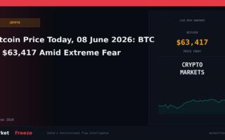 Bitcoin Price Today, 08 June 2026: BTC at $63,417 Amid Extreme Fear