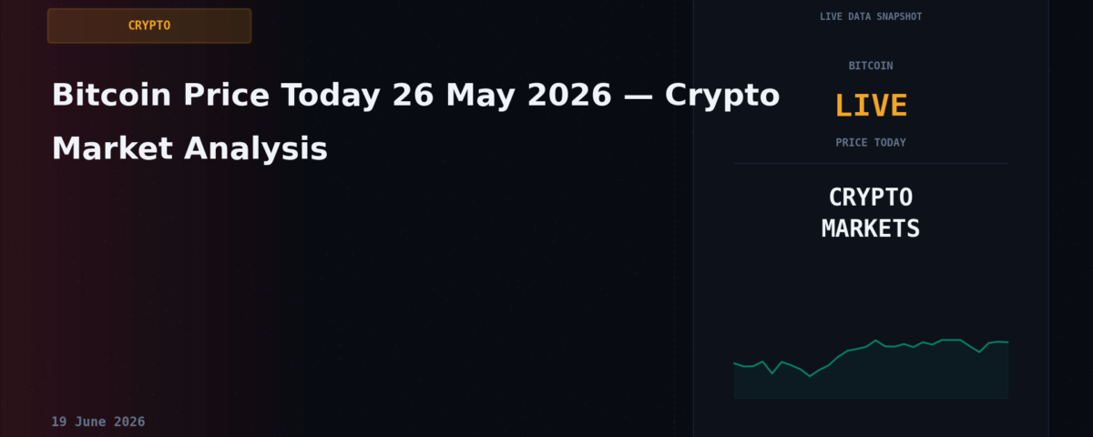 Bitcoin Price Today 26 May 2026 — Crypto Market Analysis
