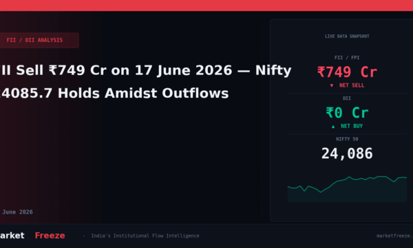 FII Sell ₹749 Cr on 17 June 2026 — Nifty 24085.7 Holds Amidst Outflows