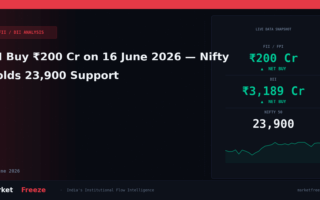 FII Buy ₹200 Cr on 16 June 2026 — Nifty Holds 23,900 Support