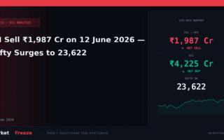 FII Sell ₹1,987 Cr on 12 June 2026 — Nifty Surges to 23,622