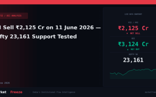 FII Sell ₹2,125 Cr on 11 June 2026 — Nifty 23,161 Support Tested