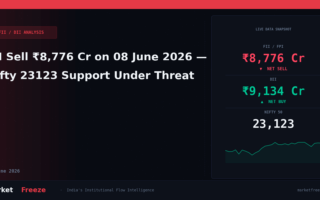 FII Sell ₹8,776 Cr on 08 June 2026 — Nifty 23123 Support Under Threat