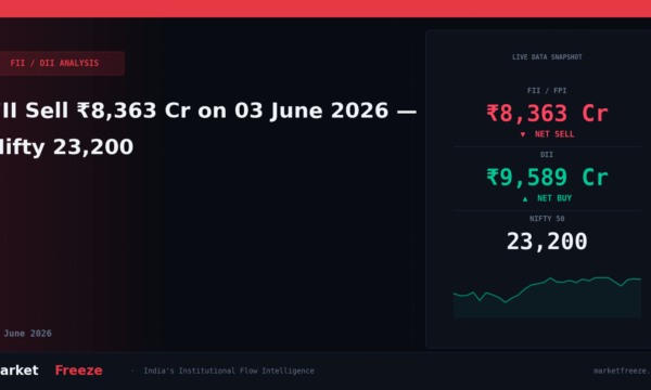 FII Sell ₹8,363 Cr on 03 June 2026 — Nifty 23,200