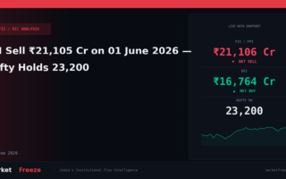 FII Sell ₹21,105 Cr on 01 June 2026 — Nifty Holds 23,200