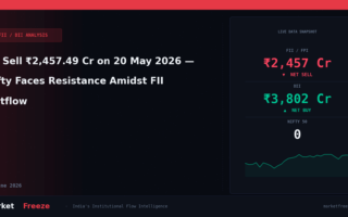 FII Sell ₹2,457.49 Cr on 20 May 2026 — Nifty Faces Resistance Amidst FII Outflow
