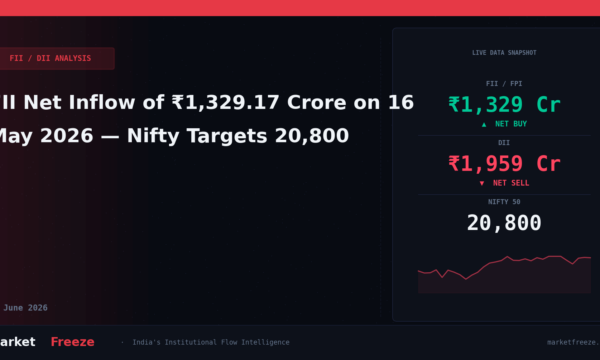 FII Net Inflow of ₹1,329.17 Crore on 16 May 2026 — Nifty Targets 20,800