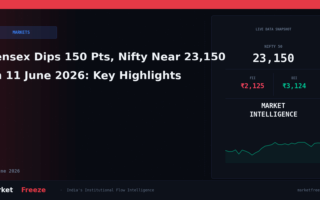 Sensex Dips 150 Pts, Nifty Near 23,150 on 11 June 2026: Key Highlights