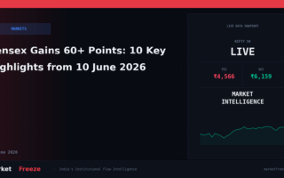 Sensex Gains 60+ Points: 10 Key Highlights from 10 June 2026
