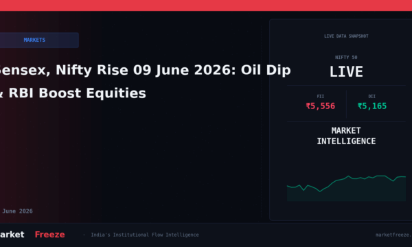 Sensex, Nifty Rise 09 June 2026: Oil Dip & RBI Boost Equities