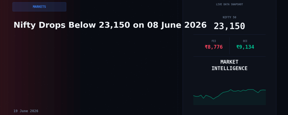Nifty Drops Below 23,150 on 08 June 2026