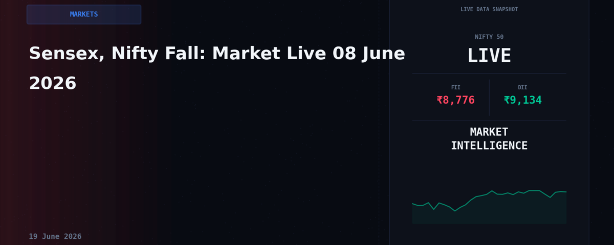 Sensex, Nifty Fall: Market Live 08 June 2026
