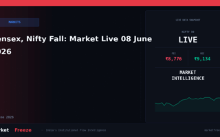 Sensex, Nifty Fall: Market Live 08 June 2026