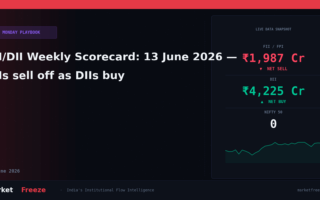 FII/DII Weekly Scorecard: 13 June 2026 — FIIs sell off as DIIs buy