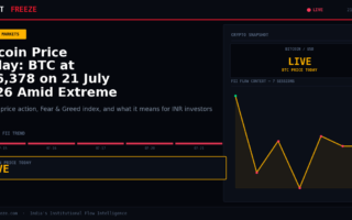 Bitcoin Price Today: BTC at $66,378 on 21 July 2026 Amid Extreme Fear