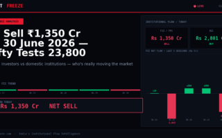FII Sell ₹1,350 Cr on 30 June 2026 — Nifty Tests 23,800 Amid Divergent Flows