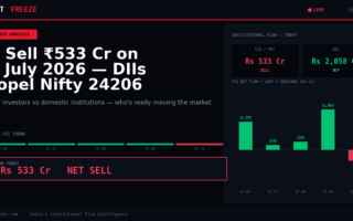 FII Sell ₹533 Cr on 10 July 2026 — DIIs Propel Nifty 24206