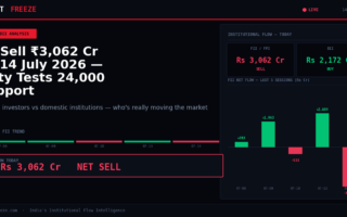 FII Sell ₹3,062 Cr on 14 July 2026 — Nifty Tests 24,000 Support