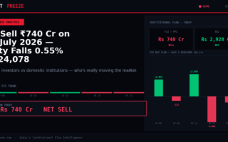 FII Sell ₹740 Cr on 15 July 2026 — Nifty Falls 0.55% to 24,078