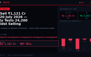 FII Sell ₹1,121 Cr on 20 July 2026 — Nifty Tests 24,200 Amidst Selling