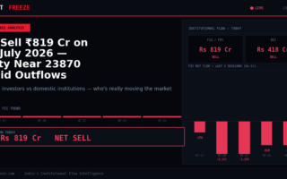 FII Sell ₹819 Cr on 23 July 2026 — Nifty Near 23870 Amid Outflows