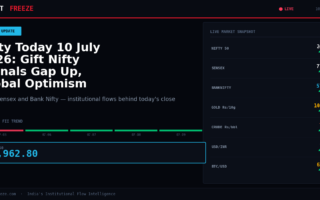 Nifty Today 10 July 2026: Gift Nifty Signals Gap Up, Global Optimism Fuels Early Gains