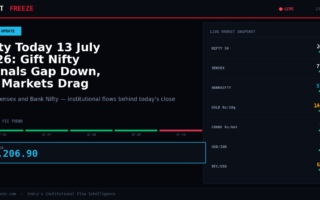 Nifty Today 13 July 2026: Gift Nifty Signals Gap Down, US Markets Drag Asia Lower