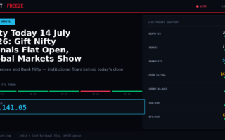 Nifty Today 14 July 2026: Gift Nifty Signals Flat Open, Global Markets Show Mixed Cues