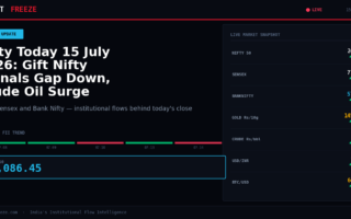 Nifty Today 15 July 2026: Gift Nifty Signals Gap Down, Crude Oil Surge Fuels Inflation Worries