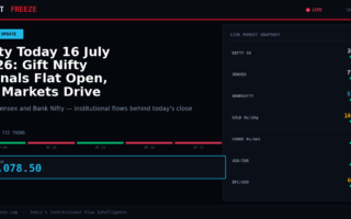 Nifty Today 16 July 2026: Gift Nifty Signals Flat Open, US Markets Drive Sentiment