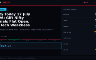 Nifty Today 17 July 2026: Gift Nifty Signals Flat Open, US Tech Weakness Weighs