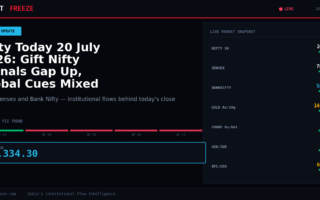 Nifty Today 20 July 2026: Gift Nifty Signals Gap Up, Global Cues Mixed