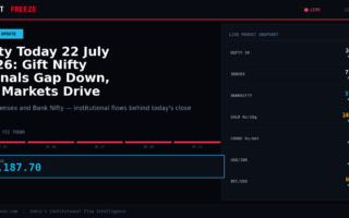 Nifty Today 22 July 2026: Gift Nifty Signals Gap Down, US Markets Drive Asia Higher