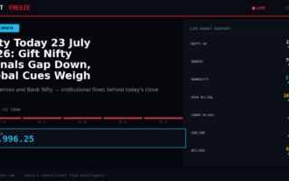 Nifty Today 23 July 2026: Gift Nifty Signals Gap Down, Global Cues Weigh