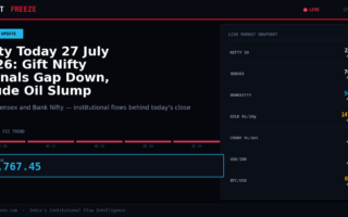 Nifty Today 27 July 2026: Gift Nifty Signals Gap Down, Crude Oil Slump Weighs