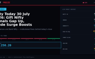 Nifty Today 30 July 2026: Gift Nifty Signals Gap Up, Crude Surge Boosts Outlook