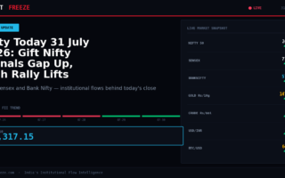 Nifty Today 31 July 2026: Gift Nifty Signals Gap Up, Tech Rally Lifts Sentiment