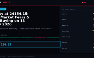 Nifty at 24154.15: US Market Fears & FII Buying on 13 July 2026