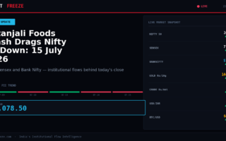 Patanjali Foods Crash Drags Nifty 50 Down: 15 July 2026