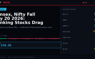 Sensex, Nifty Fall July 20 2026: Banking Stocks Drag