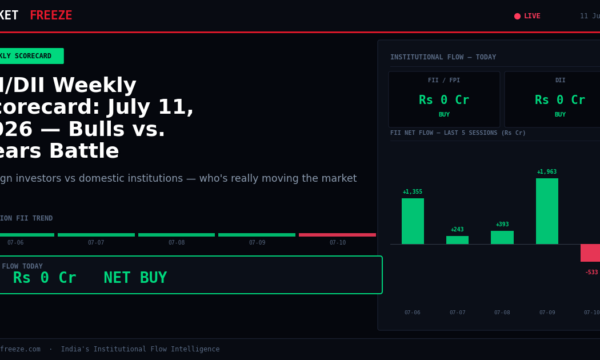 FII/DII Weekly Scorecard: July 11, 2026 — Bulls vs. Bears Battle Continues