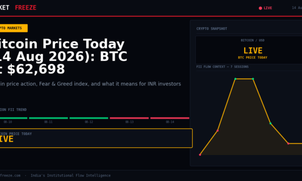 Bitcoin Price Today (14 Aug 2026): BTC at $62,698
