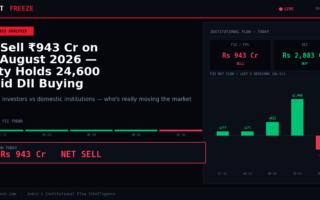 FII Sell ₹943 Cr on 06 August 2026 — Nifty Holds 24,600 Amid DII Buying Spree