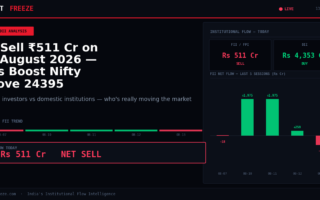 FII Sell ₹511 Cr on 13 August 2026 — DIIs Boost Nifty Above 24395