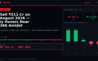 FII Sell ₹511 Cr on 14 August 2026 — Nifty Hovers Near 24,366 Amidst Divergent Flows