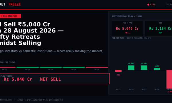 FII Sell ₹5,040 Cr on 28 August 2026 — Nifty Retreats Amidst Selling Pressure
