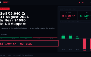 FII Sell ₹5,040 Cr on 31 August 2026 — Nifty Near 24080 Amid DII Support